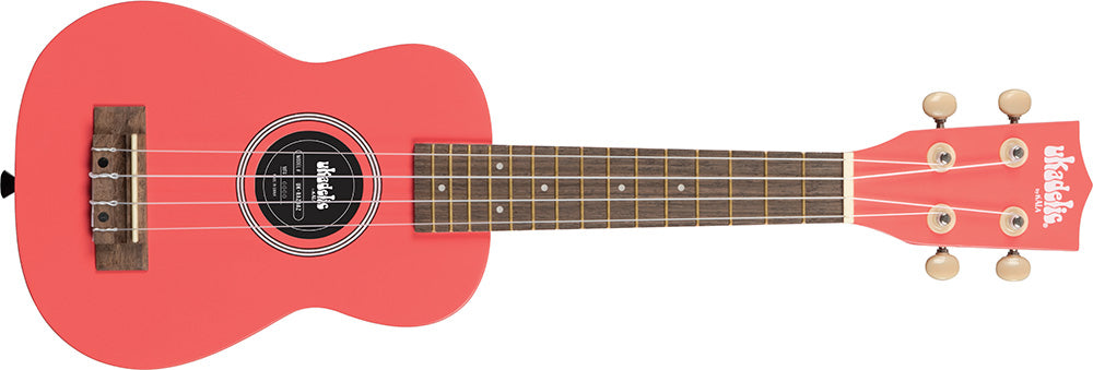 KALA, UKULELE SOPRANO RAZZLE DAZZLE - Rosa medio - CON BORSA