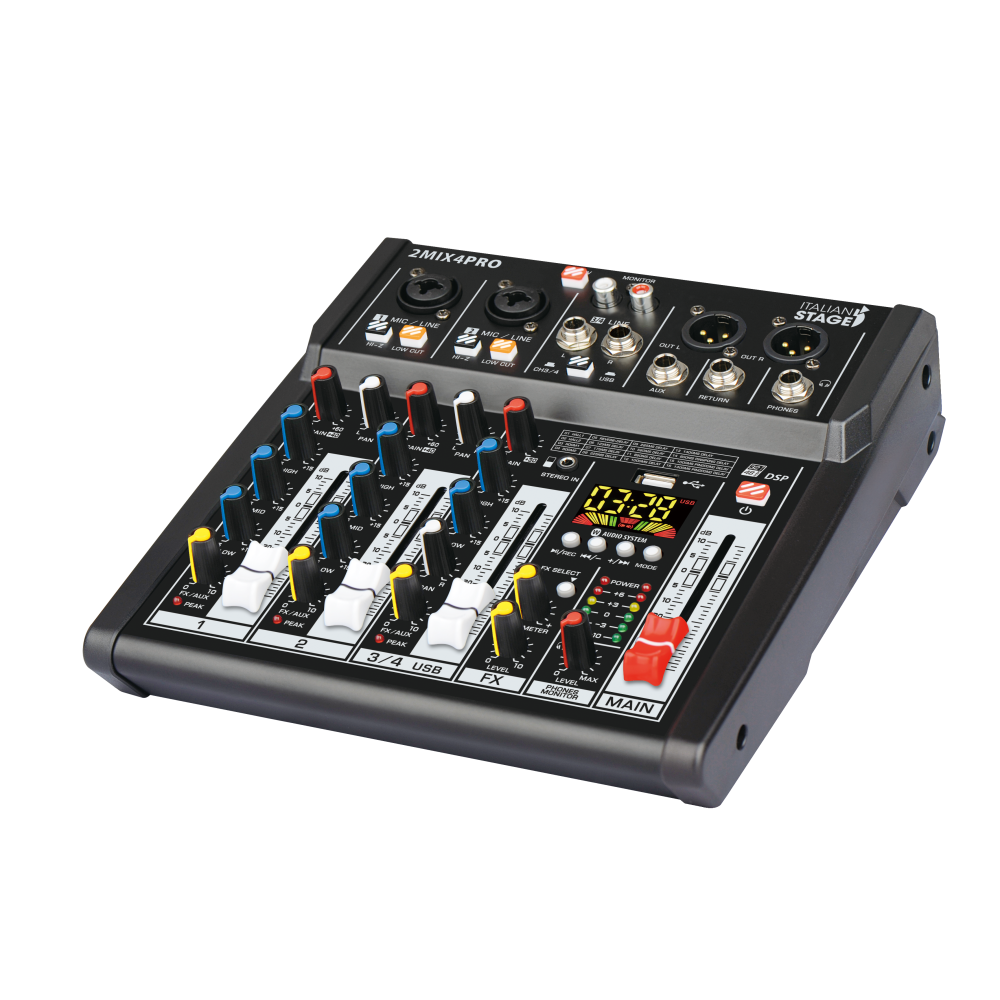Mixer Audio con Lettore, Registratore ed Effetti ITALIAN STAGE 2MIX4 PRO
