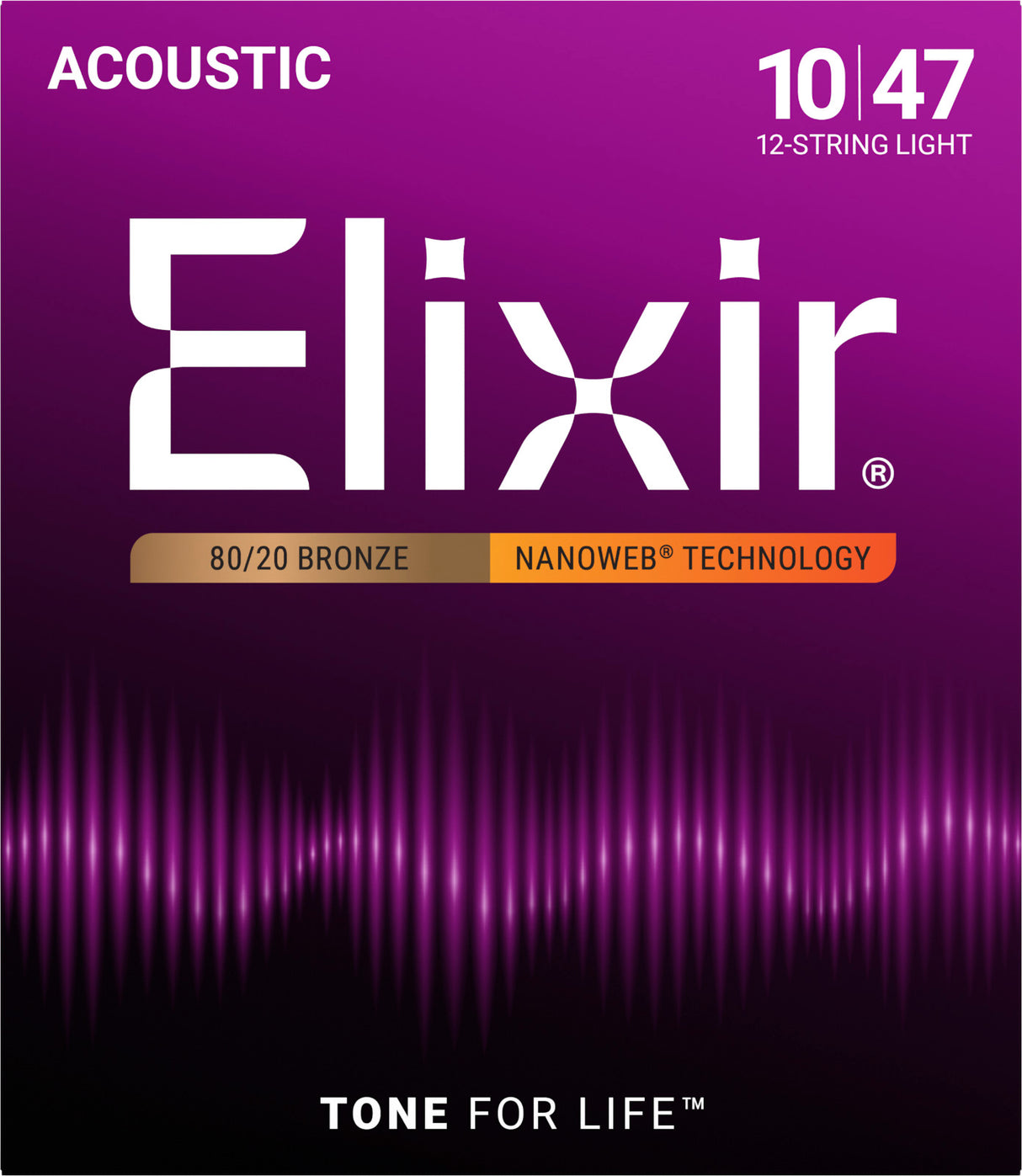 ELIXIR, MUTA PER CHITARRA ACUSTICA 12 corde 10 -47 Bronze - 11152