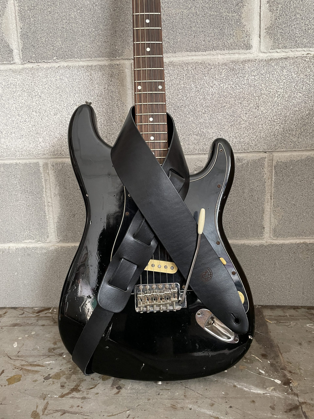 Etabeta - Tracolla in vera pelle - DELUXE - Guitar Strap | Nero