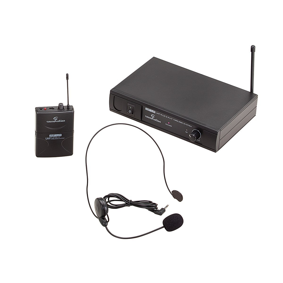 SOUNDSATION WF-U11PB RADIOMICROFONO UHF PLUG&PLAY CON TRASMETTITORE TASCABILE E ARCHETTO (FREQ. 863.55 MHZ)