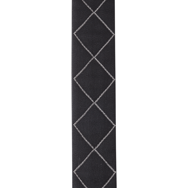 D'addario Auto Lock Guitar Strap, Black Padded Diamonds 50BAL02