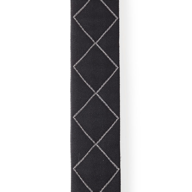 D'addario Auto Lock Guitar Strap, Black Padded Diamonds 50BAL02