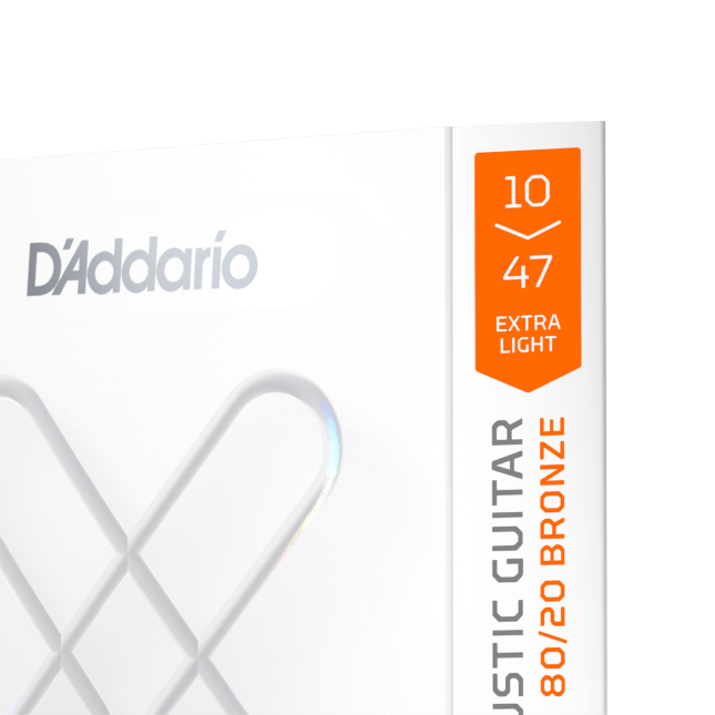D'addario XSABR1047 Corde rivestite XS 80/20 Bronze per chitarra acustica, scalatura Extra Light 10-47