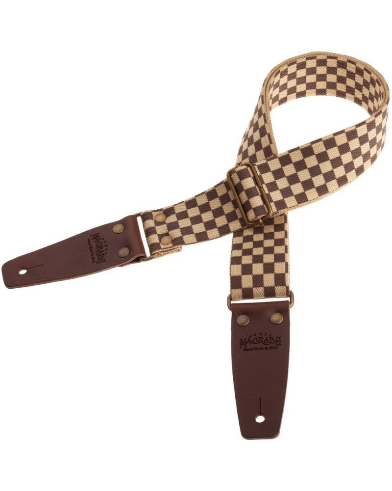 Stripe SC Retrò Chess 5 cm terminali Marrone fibbia Ottone