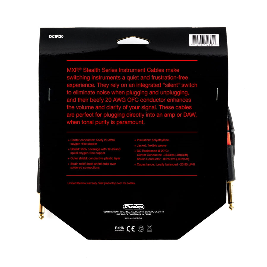 MXR - DCIR20 CAVO STRUMENTO STEALTH SERIES 6 METRI