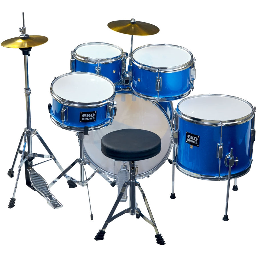 Batteria acustica Eko ED-200 DRUM KIT METALLIC BLUE - 5 PEZZI