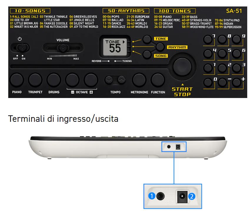 Tastiera CASIO SA-51 Black/White