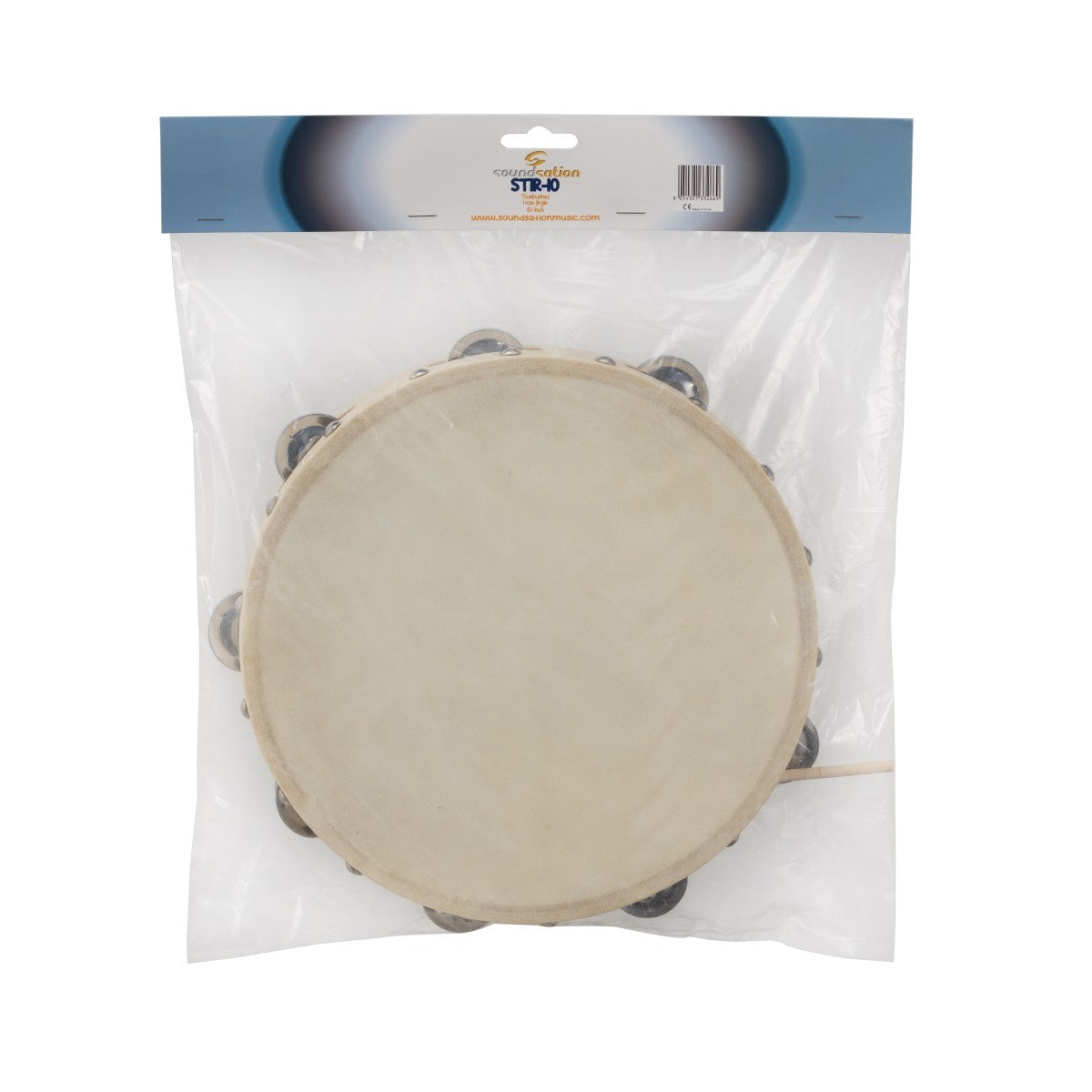 SOUNDSATION ST1R-08 TAMBURELLO IN ACERO CON PELLE NATURALE E PIATTELLI 8"