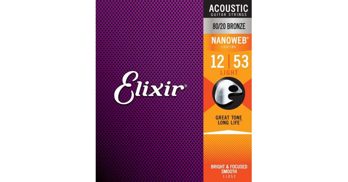 ELIXIR, MUTA PER CHITARRA ACUSTICA 012-53 Bronze - 11052 Nanoweb