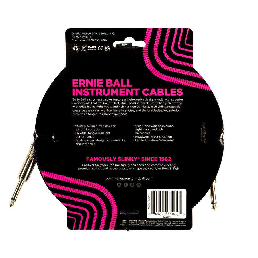 ERNIE BALL - 6393 BRAIDED STRAIGHT STRAIGHT 3M