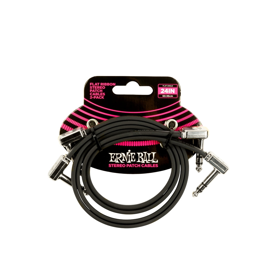 ERNIE BALL - 6406 FLAT RIBBON STEREO PATCH CABLE 60,96CM 2-PK