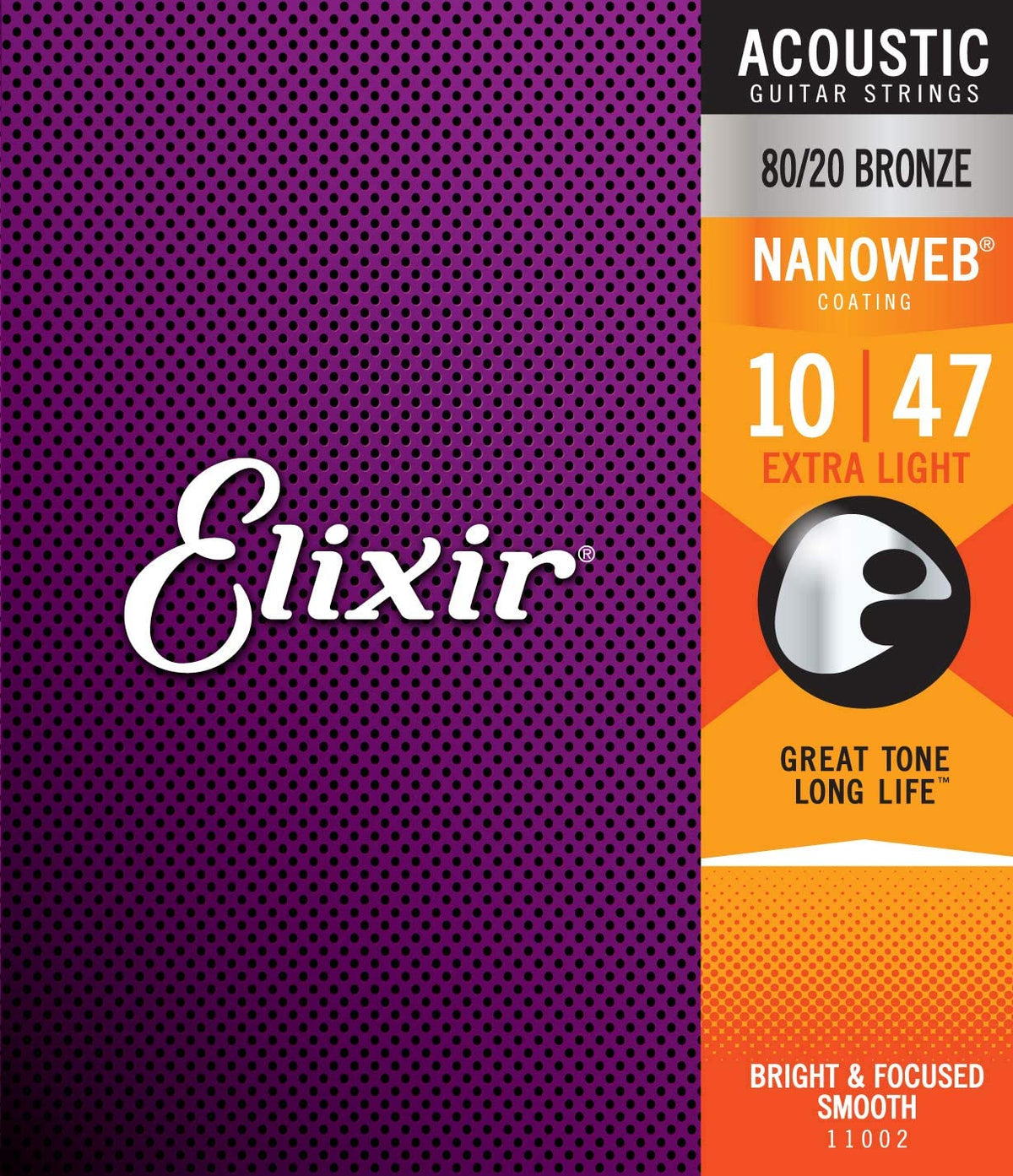 ELIXIR, MUTA PER CHITARRA ACUSTICA 010 - 047 Bronze -11002 extralight antirust