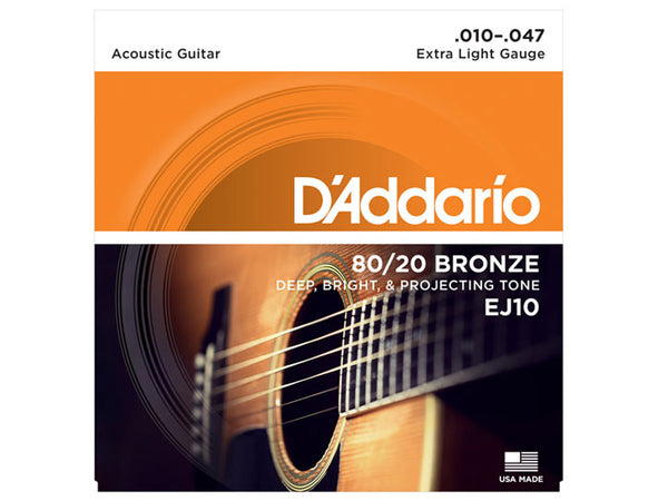 CORDIERA PER CHITARRA ACUSTICA 80/20 BRONZE WOUND EXTRA LIGHT - 010/047