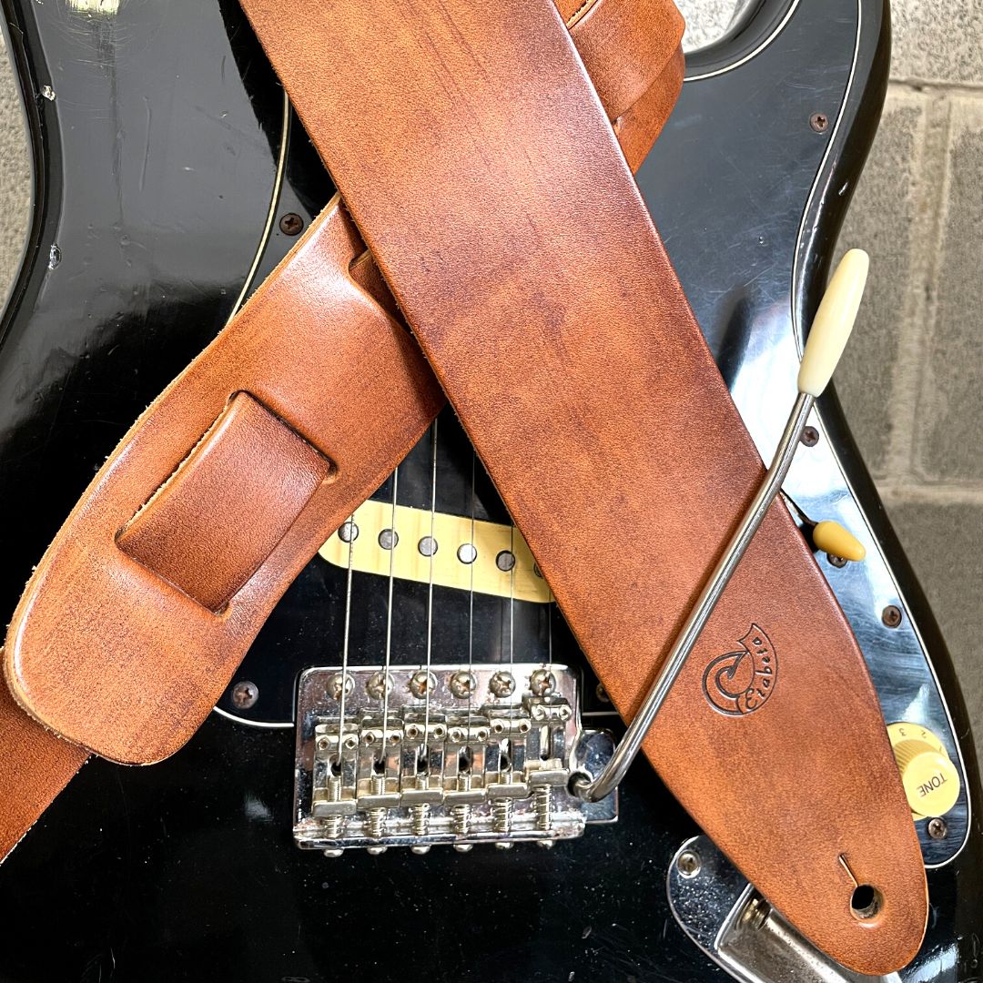 ETABETA GUITAR STRAPS / TRACOLLE PER CHITARRA E BASSO - OLD HAND EASY Guitar Straps | Marrone Tamponato