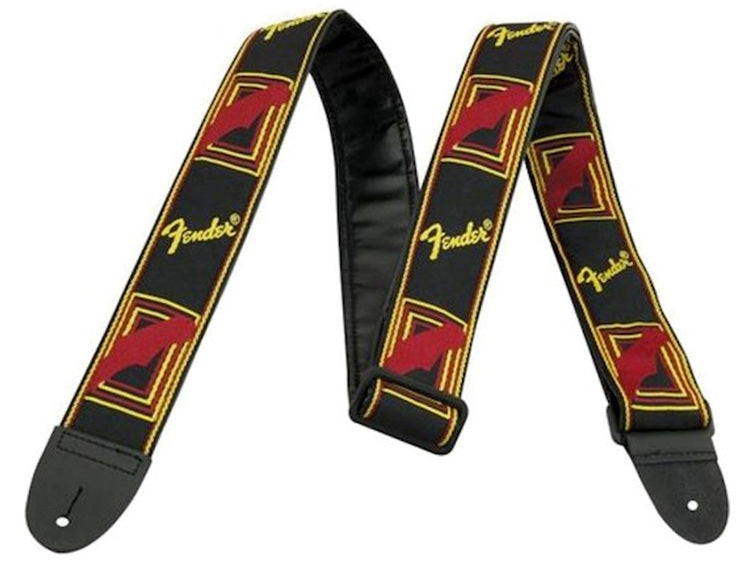 FENDER 0990681500 TRACOLLA FENDER® 2" MONOGRAMMED BLACK/YELLOW/RED