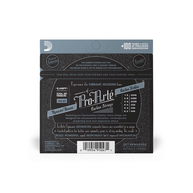 D'ADDARIO EJ46FF Pro-Arté Carbon Hard Tension - muta chitarra classica