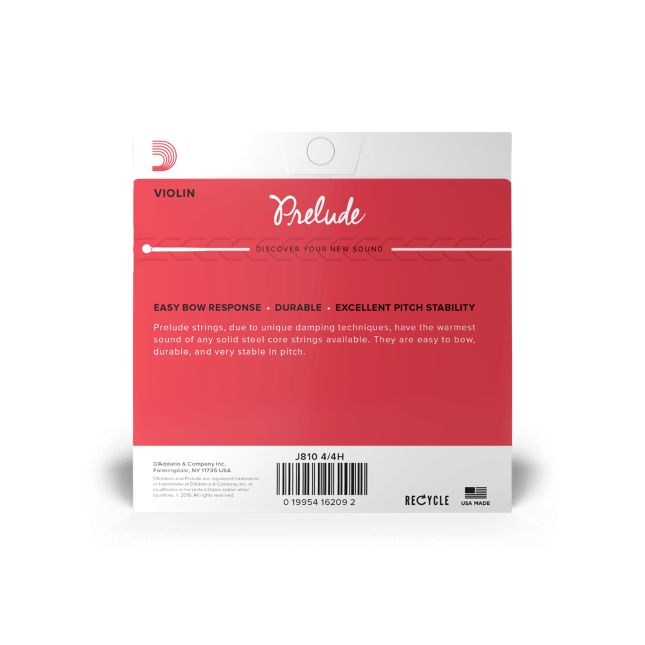 D'addario corde per Violino - Prelude J810 4/4 Scale, Medium Tension