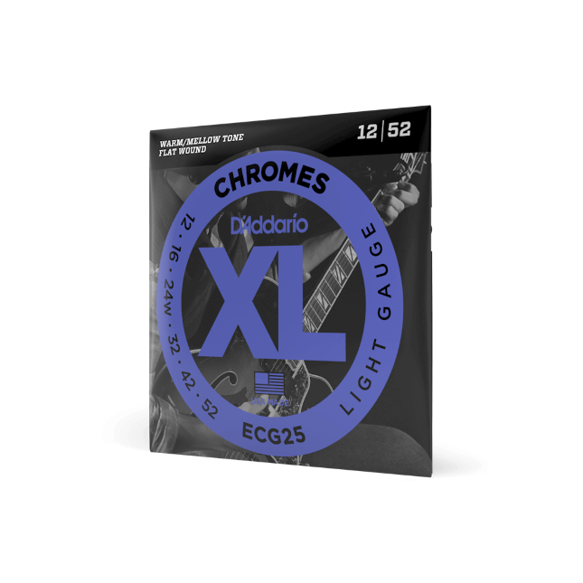 MUTA PER CHITARRA ELETTRICA ECG25 Daddario 12-52 flat wound