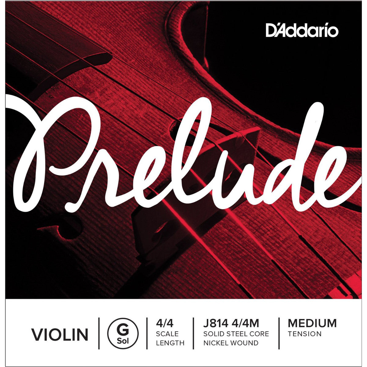 J814 4/4M Corda singola SOL D'Addario Prelude per violino, scala 4/4, tensione media
