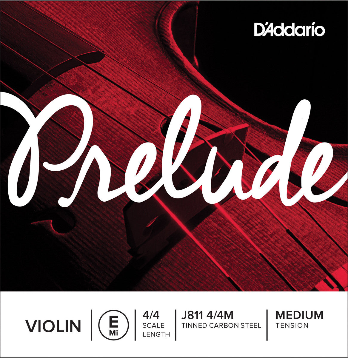 J811 4/4M Corda singola MI D'Addario Prelude per violino, scala 4/4, tensione media