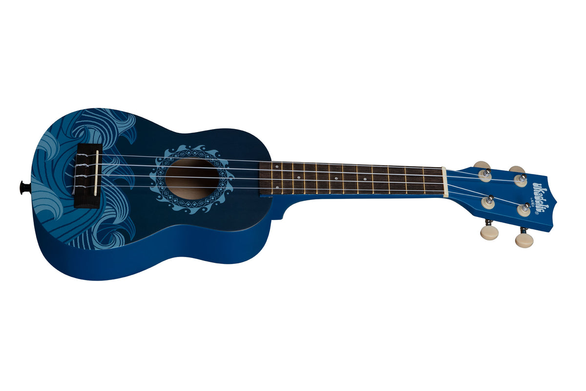 KALA Ukadelic Soprano Ukulele Deepblue graphic Top C/borsa