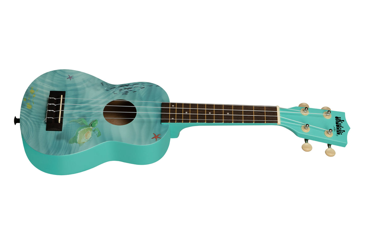 KALA Ukadelic Soprano Ukulele UK-SEASCAP graphic Top C/borsa