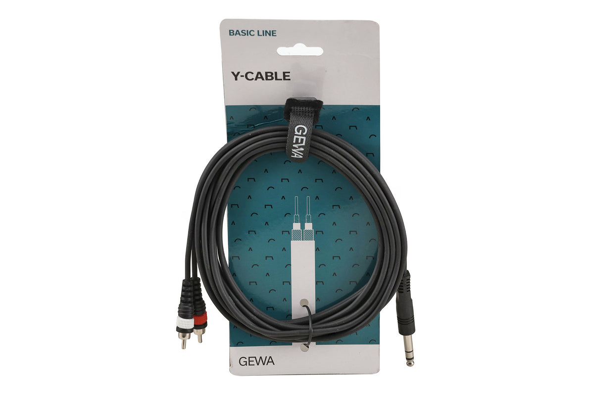 GEWA Cavo Adattatore a Y Basic Line, 1x Jack stereo 6,3 mm - 2x RCA