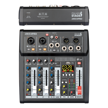Mixer Audio con Lettore, Registratore ed Effetti ITALIAN STAGE 2MIX4 PRO