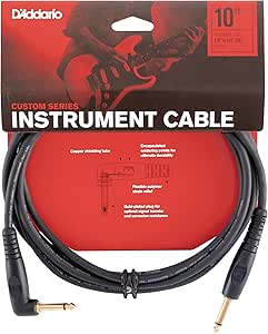 PW-GRA-10  Cavo per strumenti D'Addario Accessories Custom con jack ad angolo retto, 3 metri