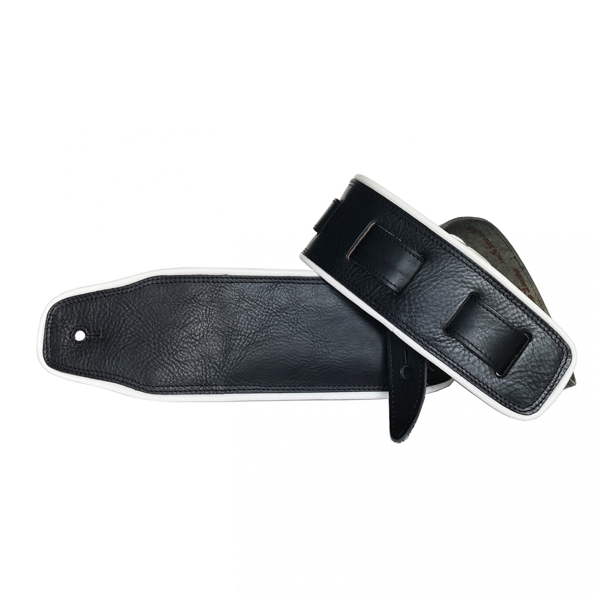 CADILLAC EASY Guitar Strap | Nero con bordo Bianco