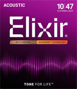ELIXIR, MUTA PER CHITARRA ACUSTICA 12 corde 10 -47 Bronze - 11152