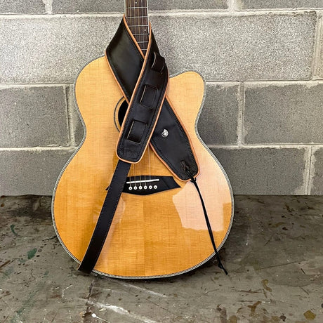 Tracolla per chitarra e basso - Etabeta CADILLAC EASY Guitar Strap | Testa di Moro con bordo Camel