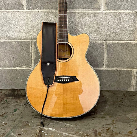 Tracolla per chitarra e basso - Etabeta CADILLAC EASY Guitar Strap | Testa di Moro con bordo Camel