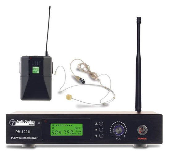Audiodesign PMU 2211BP - Sistema wireless 100 Ch, UHF con 1body pack + archetto