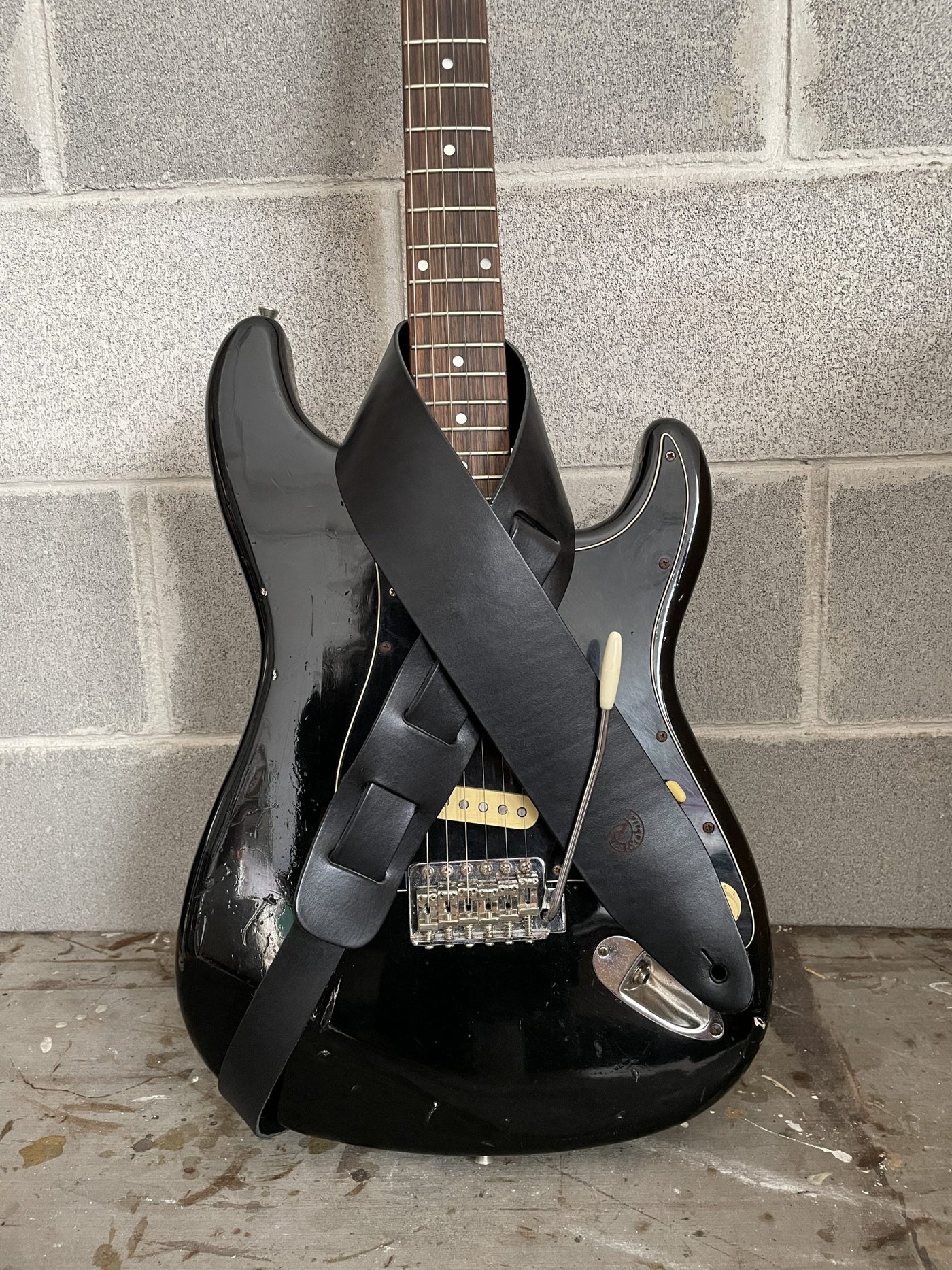 Etabeta - Tracolla in vera pelle - DELUXE - Guitar Strap | Nero