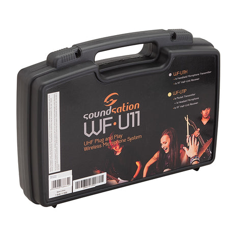 SOUNDSATION WF-U11PB  RADIOMICROFONO UHF PLUG&PLAY CON TRASMETTITORE TASCABILE E ARCHETTO (FREQ. 863.55 MHZ)