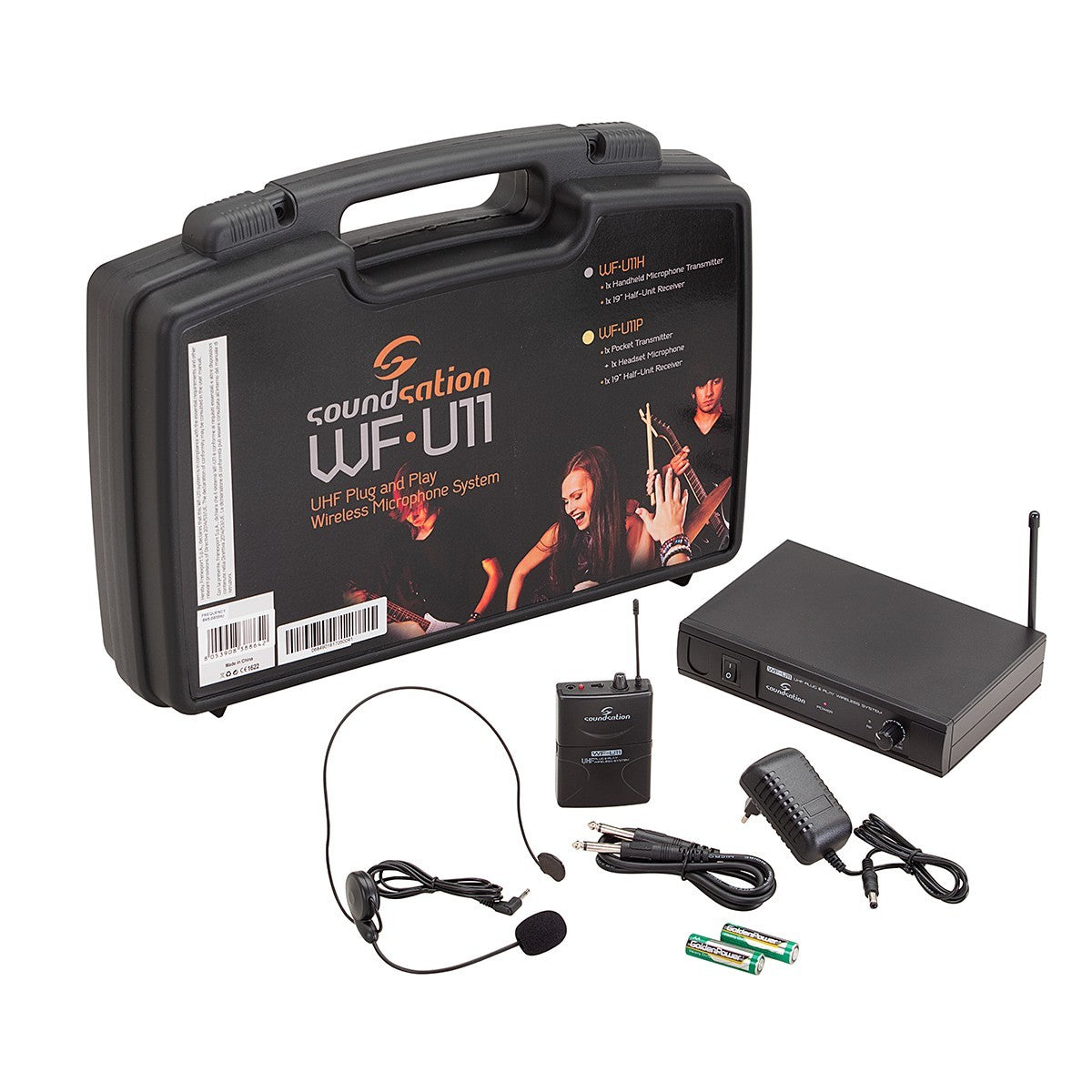 SOUNDSATION WF-U11PB  RADIOMICROFONO UHF PLUG&PLAY CON TRASMETTITORE TASCABILE E ARCHETTO (FREQ. 863.55 MHZ)