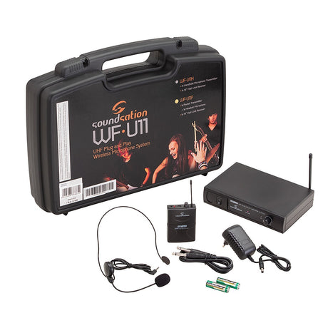 SOUNDSATION WF-U11PB  RADIOMICROFONO UHF PLUG&PLAY CON TRASMETTITORE TASCABILE E ARCHETTO (FREQ. 863.55 MHZ)