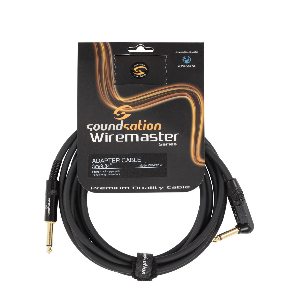SOUNDSATION WM-ICPJJ3 CAVO STRUMENTI SBILANCIATO WIREMASTER 6.3MM JACK MONO - 6.3MM JACK MONO ANGOLATO / 3MT