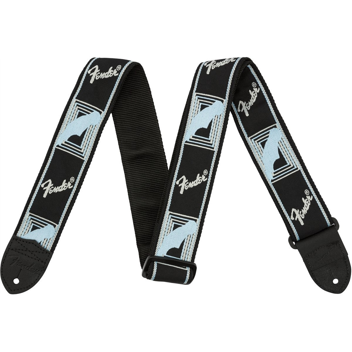 FENDER 0990681502 Tracolla Fender® 2" Monogrammed Black/Light Grey/Blue