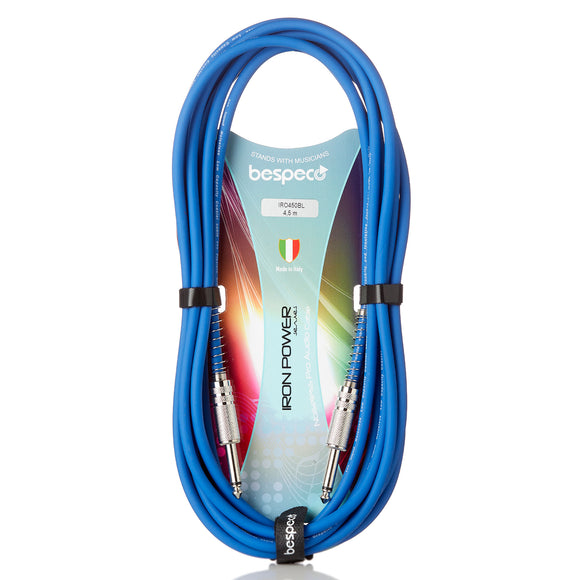 Bespeco, IRO100BL Cavi per strumenti - jack Ø 6,3 mm - jack Ø 6,3 mm, Lunghezza 1m