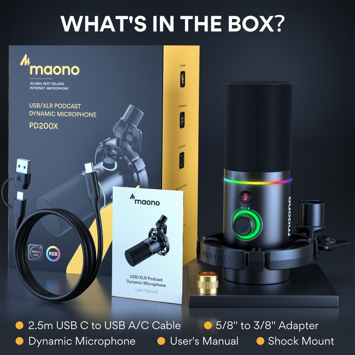 MAONO PD200X Microfono Dinamico XLR/USB