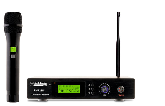 AudioDesign PMU 2211 - Sistema wireless 100 Ch, UHF con 1radiomicrofono a gelato -