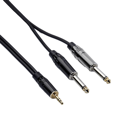 Bespeco RKYMSJ300 jack stereo Ø 3,5 mm – 2 x jack Ø 6,3 mm lunghezza 3 metri