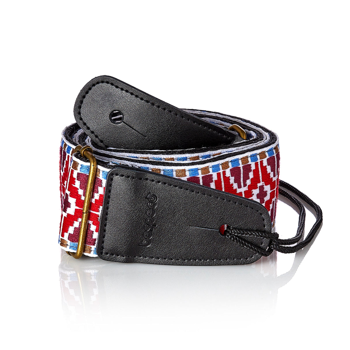 Bespeco TCJRD – Tracolla professionale per chitarra con pattern in tessuto jacquard
