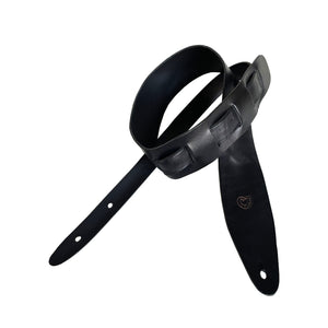 Etabeta - Tracolla in vera pelle - UNDER PRESSURE - Guitar Strap | Nero