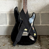 Etabeta - Tracolla in vera pelle - VELVET Guitar Strap | Nero