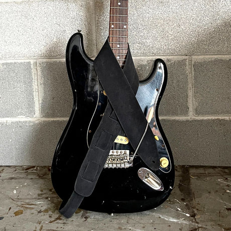 Etabeta - Tracolla in vera pelle - VELVET Guitar Strap | Nero