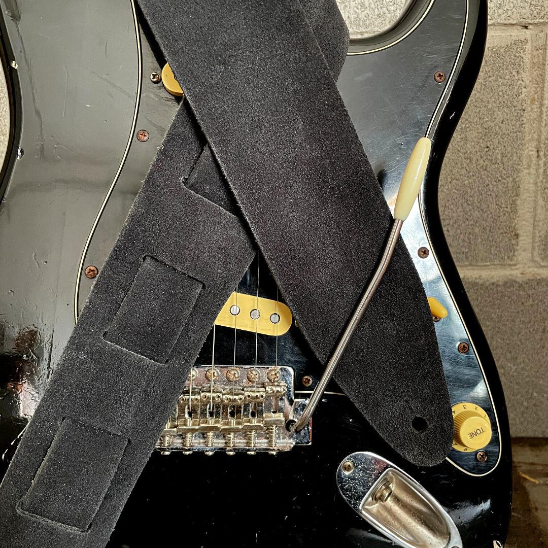 Etabeta - Tracolla in vera pelle - VELVET Guitar Strap | Nero